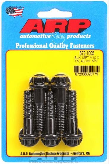 (5pk) ARP 672-1005 M10 x 1.50 x 40mm 12-Point Black Oxide Bolts