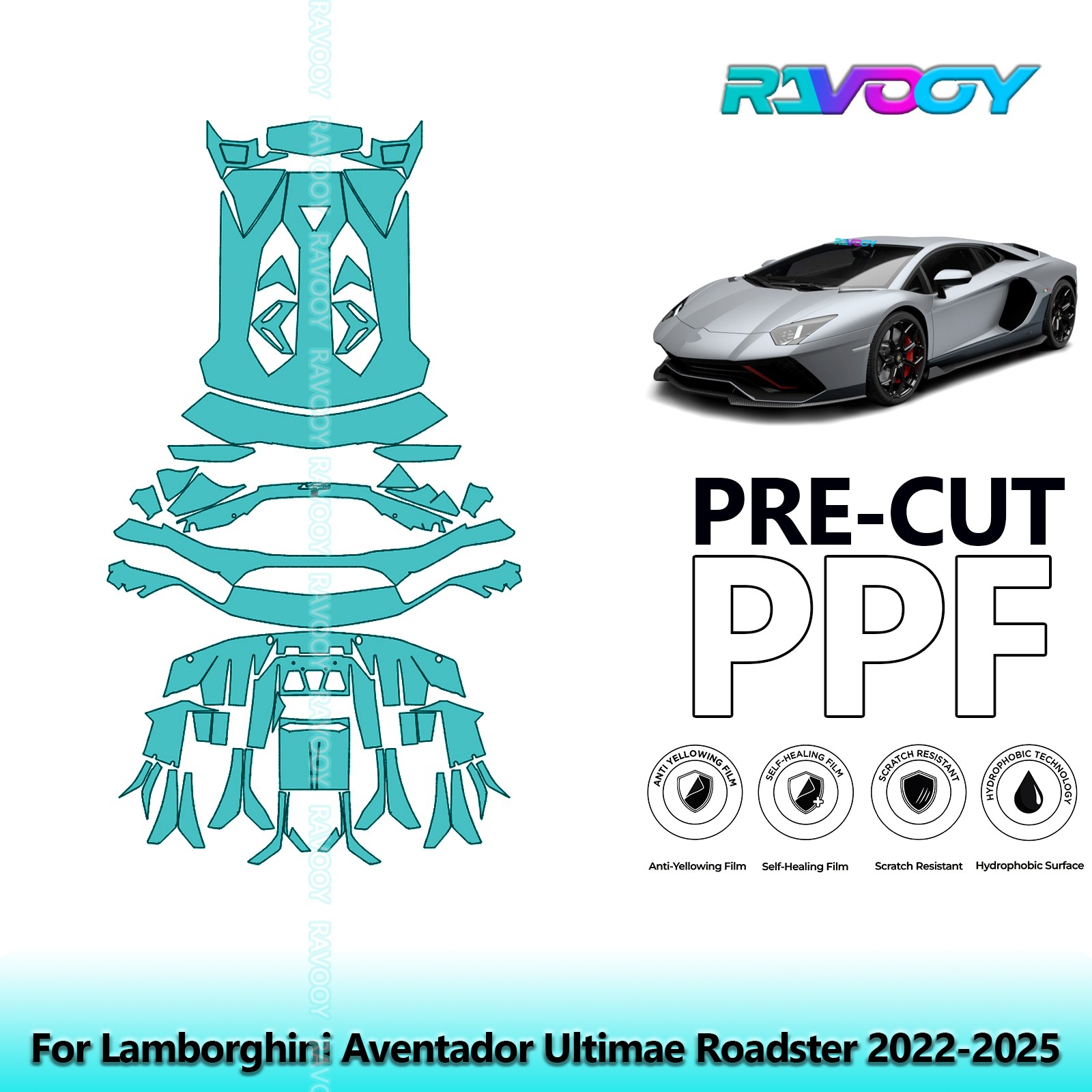  Paint Protection PPF Kit For Lamborghini Aventador Ultimae Roadster 2022-2026