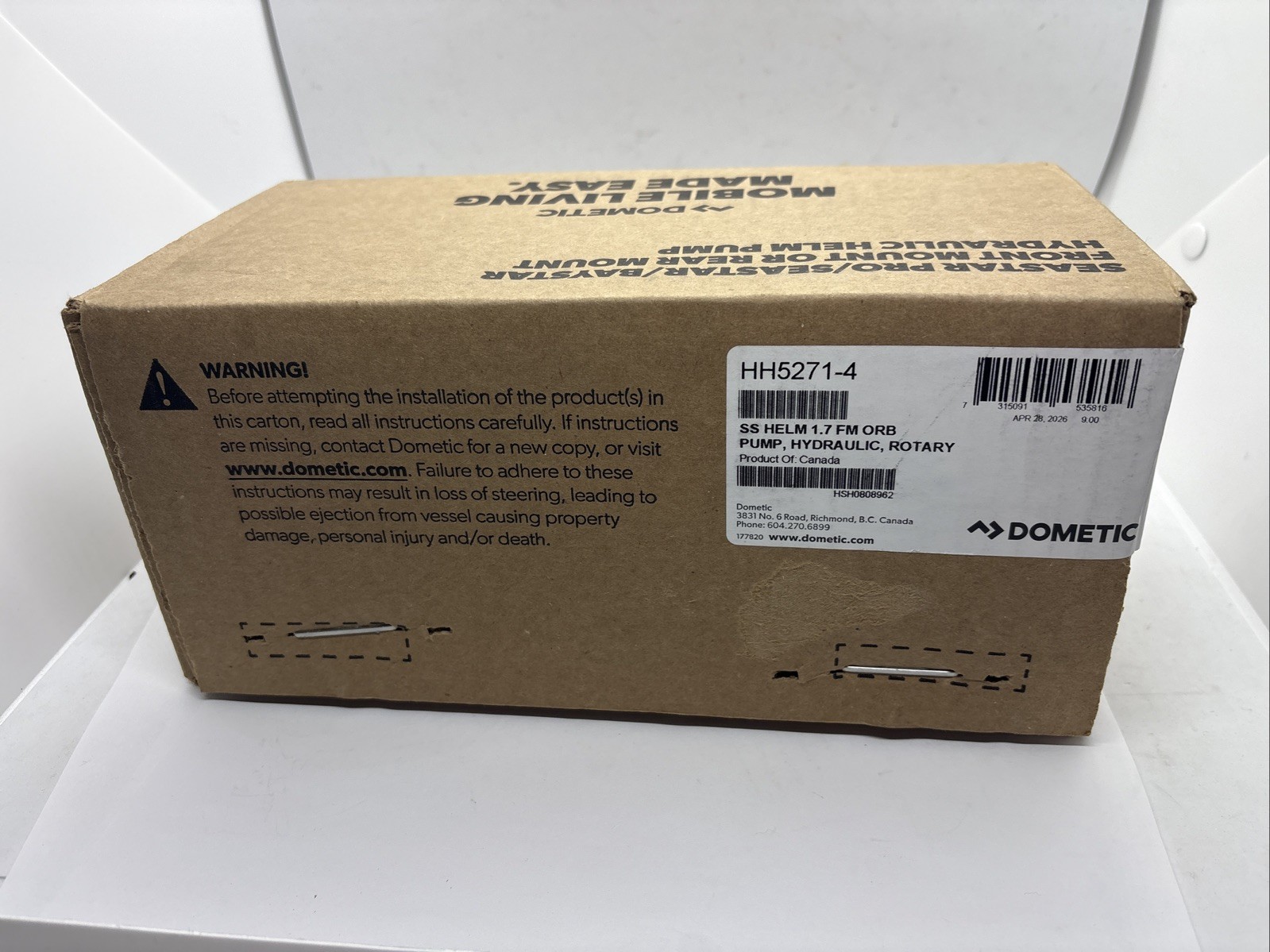 NEW SeaStar HH5271-4 Helm 1.7 Cu In Hydraulic Outboard Steering Pump by Dometic NEW SeaStar HH5271-4 Helm 1.7 Cu In Hydraulic Outboard Steering Pump by Dometic