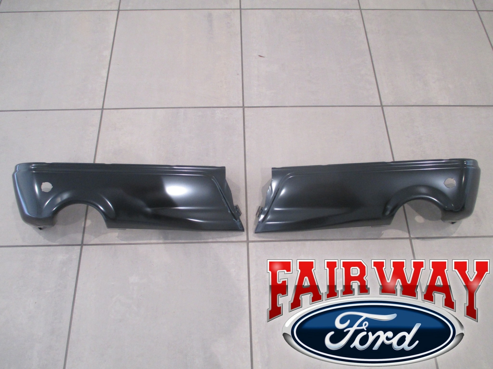 19 thru 20 Ford F-150 OEM Ford Rear Painted Step Bumper w/ Cutouts Limited Model