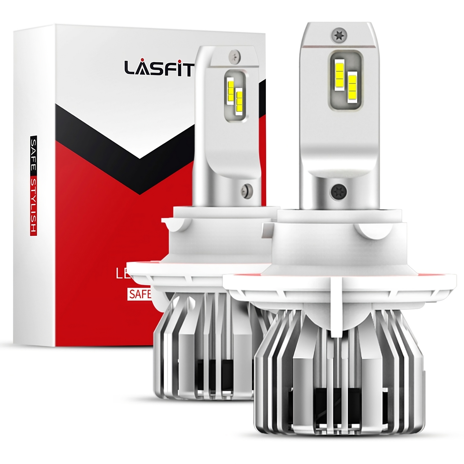 2x LASFIT LED Bulbs H13 9008 Headlight High Low Beam Super White 6000K LCplus