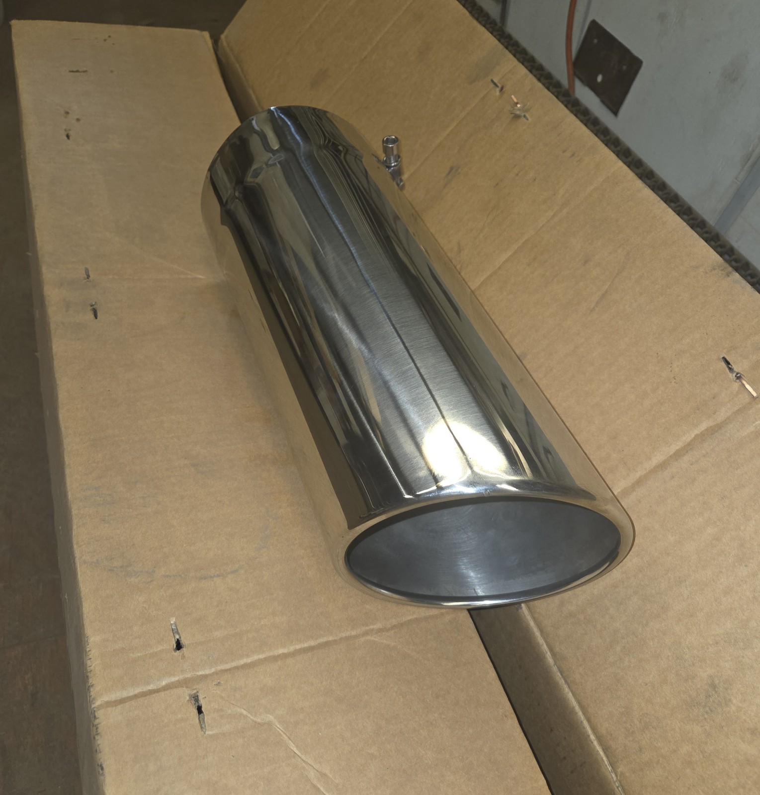 6.00in Rolled Diesel Tip Stainless Steel. Fits 6in Pipe. Clamp Fit.