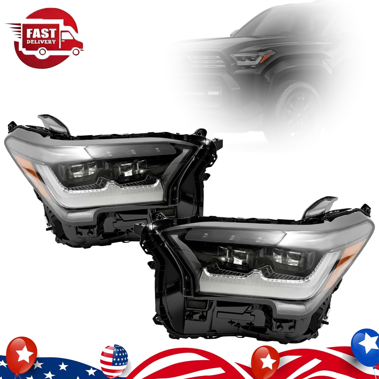 For 2025-26 Toyota 4Runner Adaptive Bi-LED Projector Headlight Left & Right Side