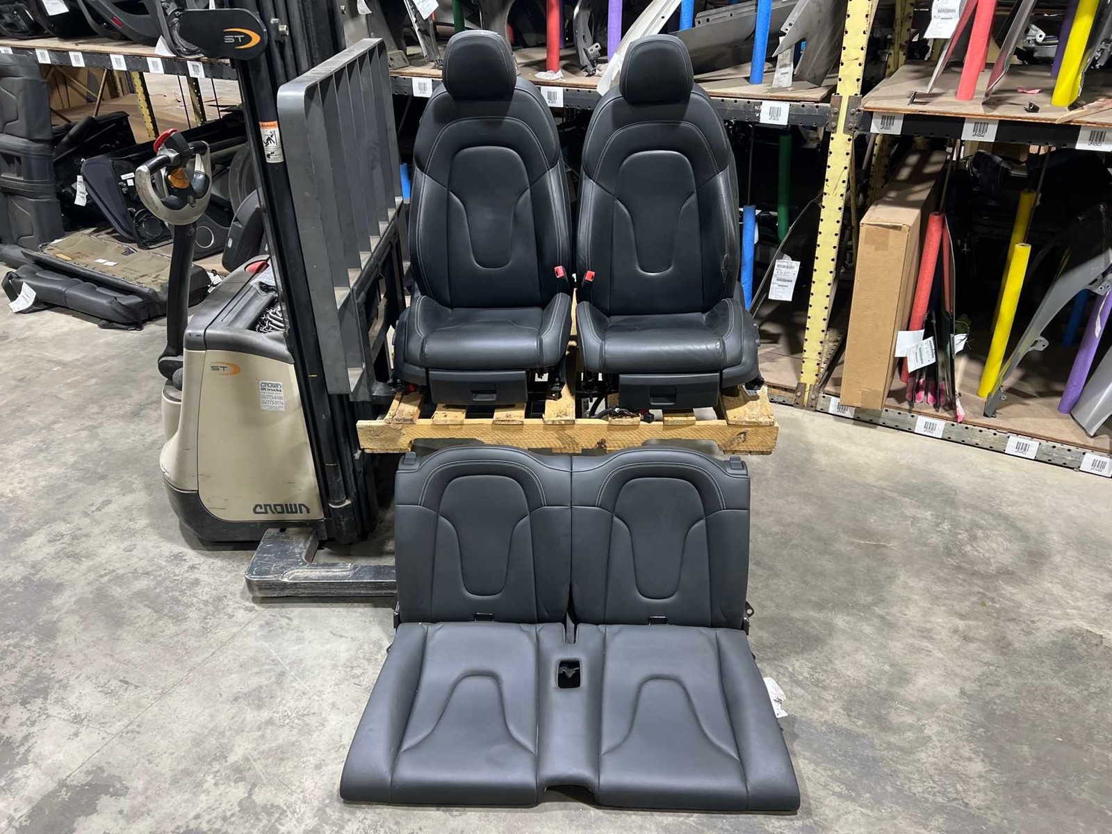 2008-2015 MK2 Audi TT Coupe Seat Set Front & Rear Black Leather (Torn Driver) L