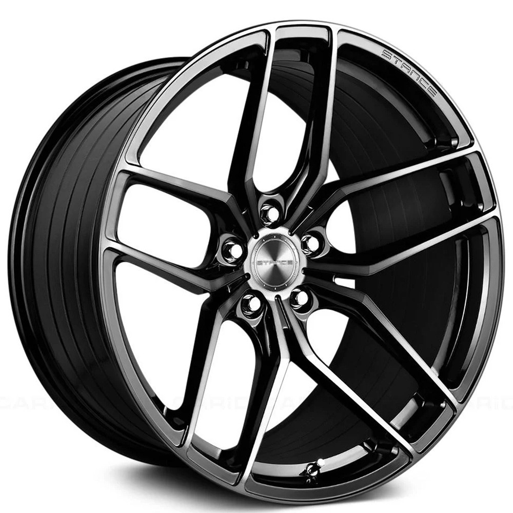 SF03 Stance Wheels 20x9/20x10.5 Gloss Black Tinted Machined Rims (4pcs) C3