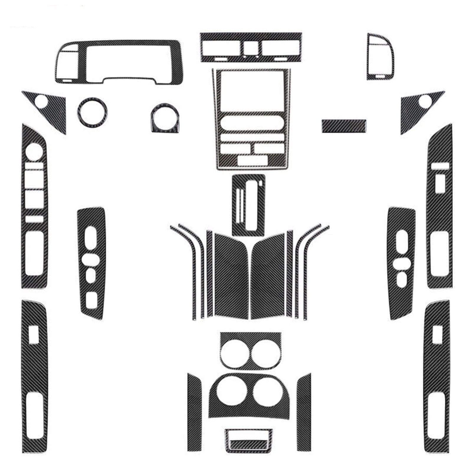 36Pcs Real Carbon Fiber Full Interior Kits Cover Trim For Toyota RAV4 2006-2012