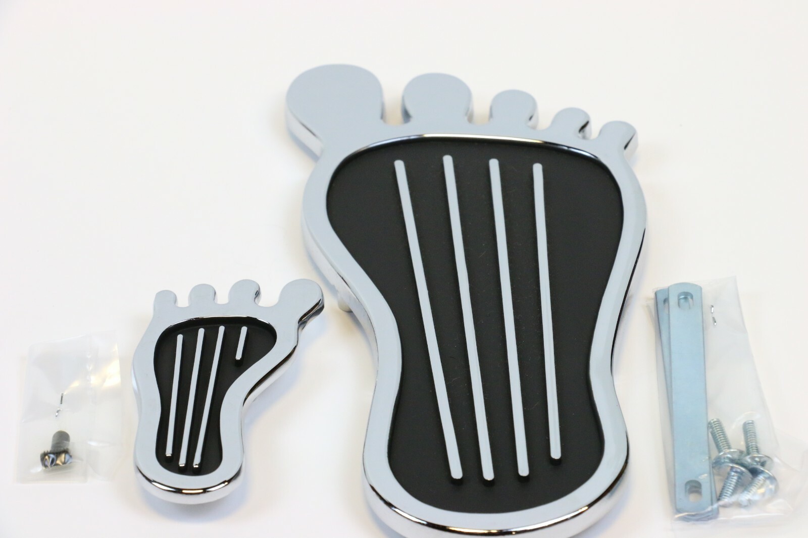Barefoot Chrome Gas Pedal & Dimmer Switch Cover with Hardware Hot Rod Custom New Barefoot Chrome Gas Pedal & Dimmer Switch Cover with Hardware Hot Rod Custom New