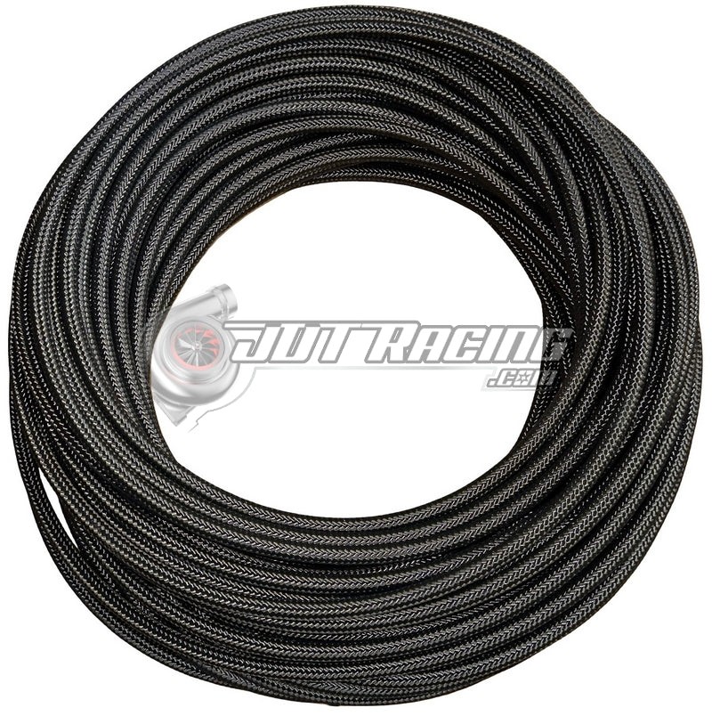 3AN AN3 PTFE Black Nylon Braided Stainless Steel Fuel Hose E85 25ft Length