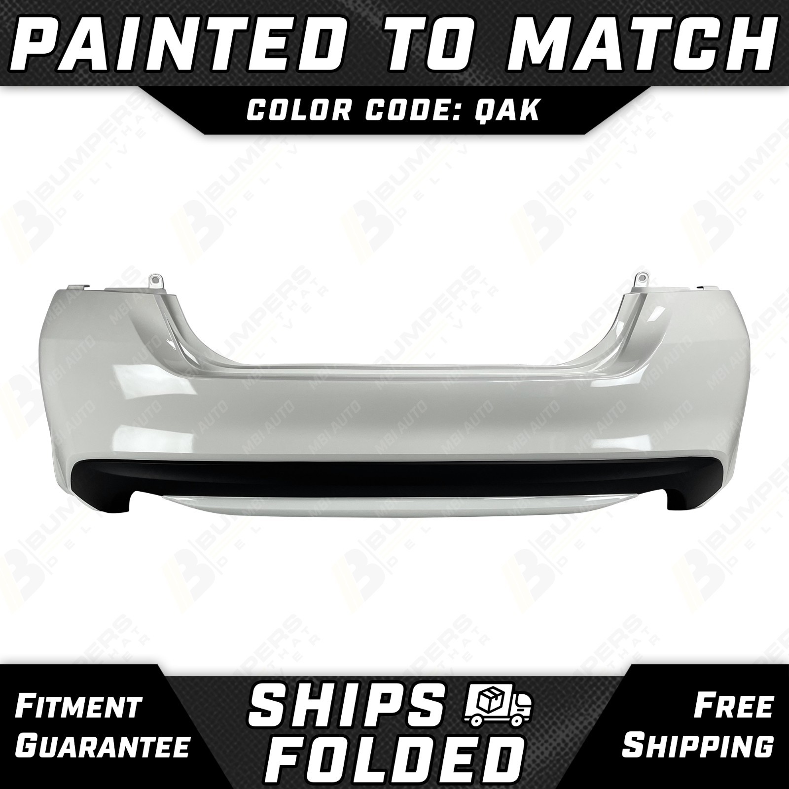 NEW Painted *QAK - Blizzard White* Rear Bumper Cover for 2016-2018 Nissan Altima