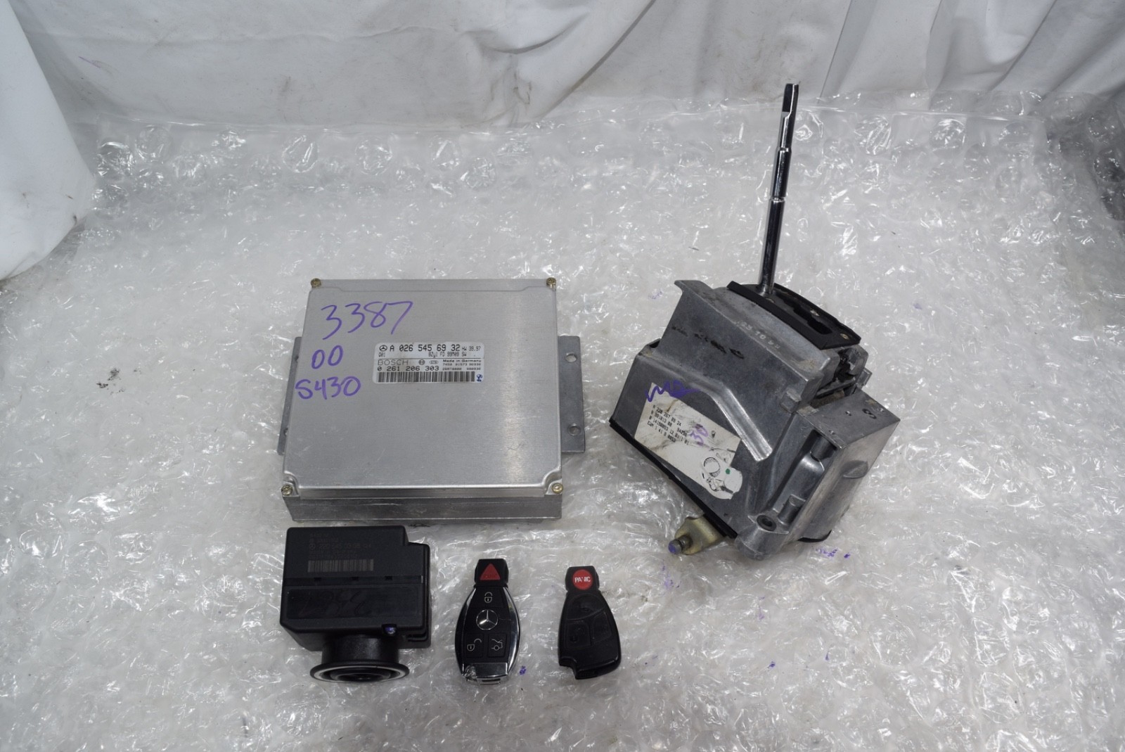 2000 MERCEDES W220 S430 RWD ECU ECM ENGINE COMPUTER IGNITION 2 Keys EIS Shifter