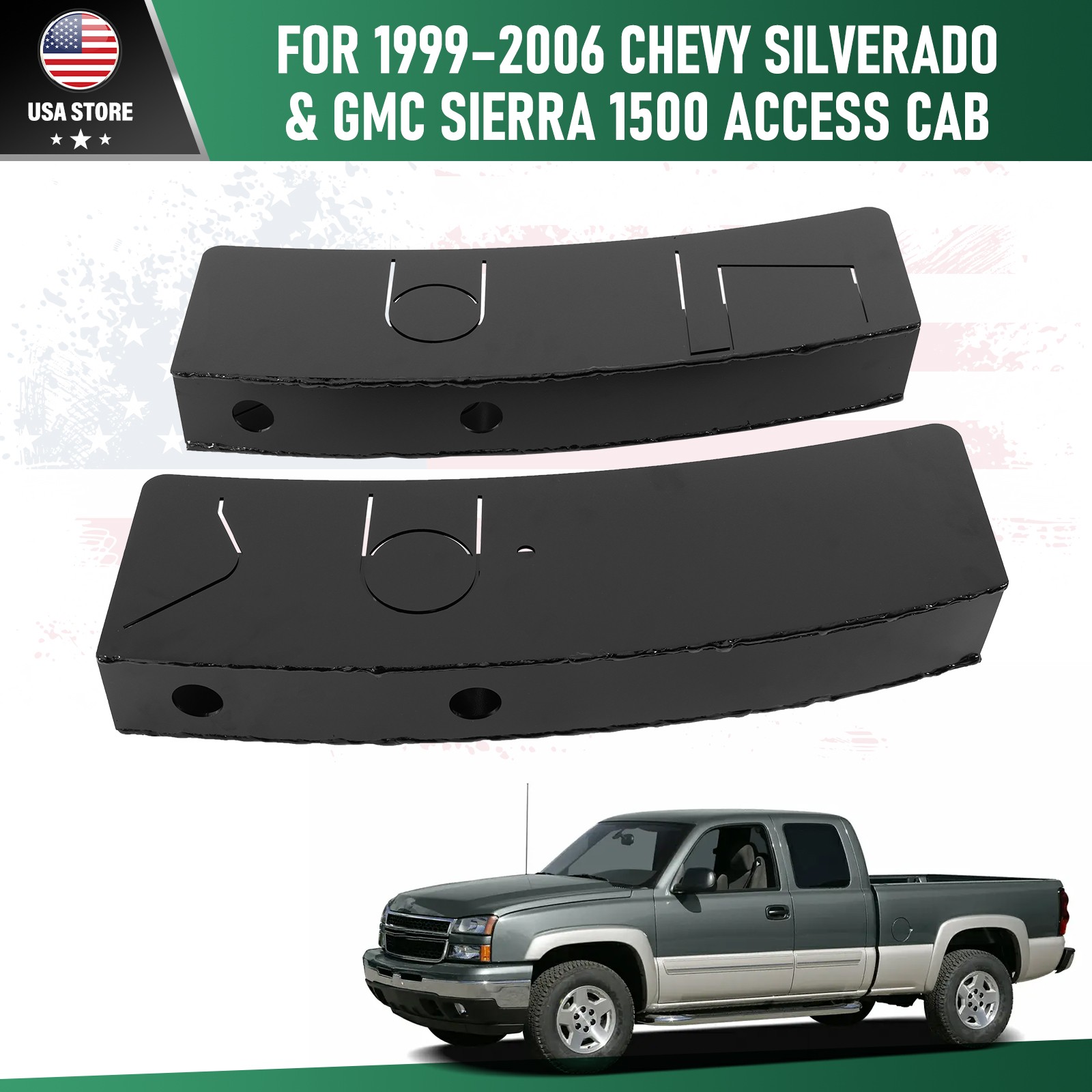 L+R Mid Rear Frame Rust Repair Section For 1999-2006 Chevy GMC 1500 Extended Cab