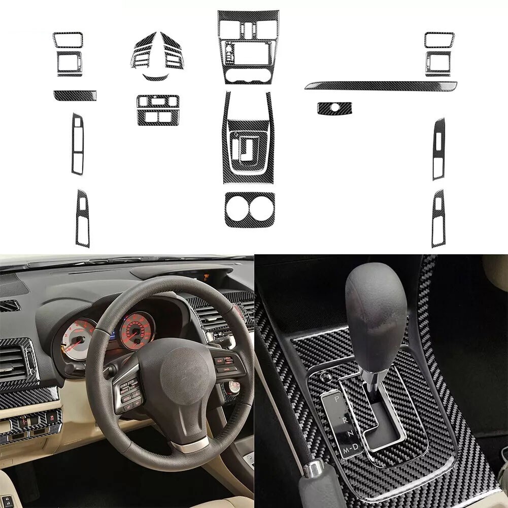 30Pcs Real Carbon Fiber Kits Full Interior Trim For Impreza XV Crosstrek 2012-14