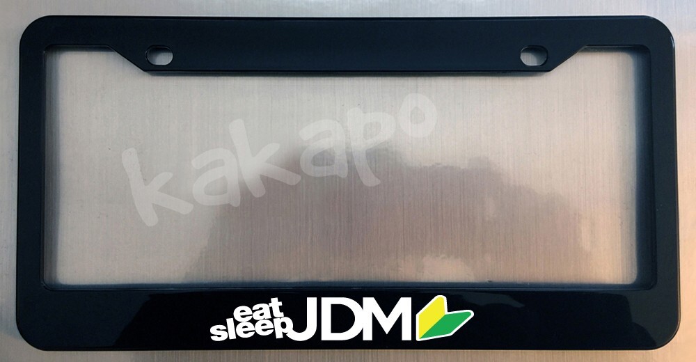 EAT SLEEP JDM Black Metal License Plate Frame