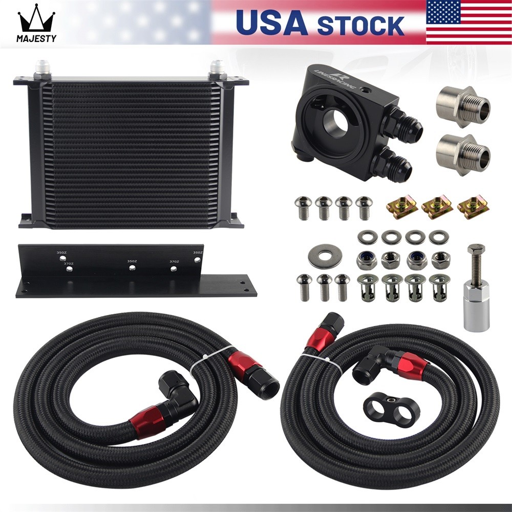 30 Row Bolt On Oil Cooler Kit Filter Thermostat For Fairlady 350Z Z33 370Z Z34