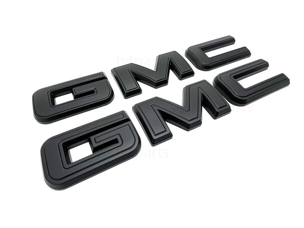 Matte Front & Rear Emblem Overlay For 2019 - 2025 GMC Sierra 1500 2500HD 3500HD