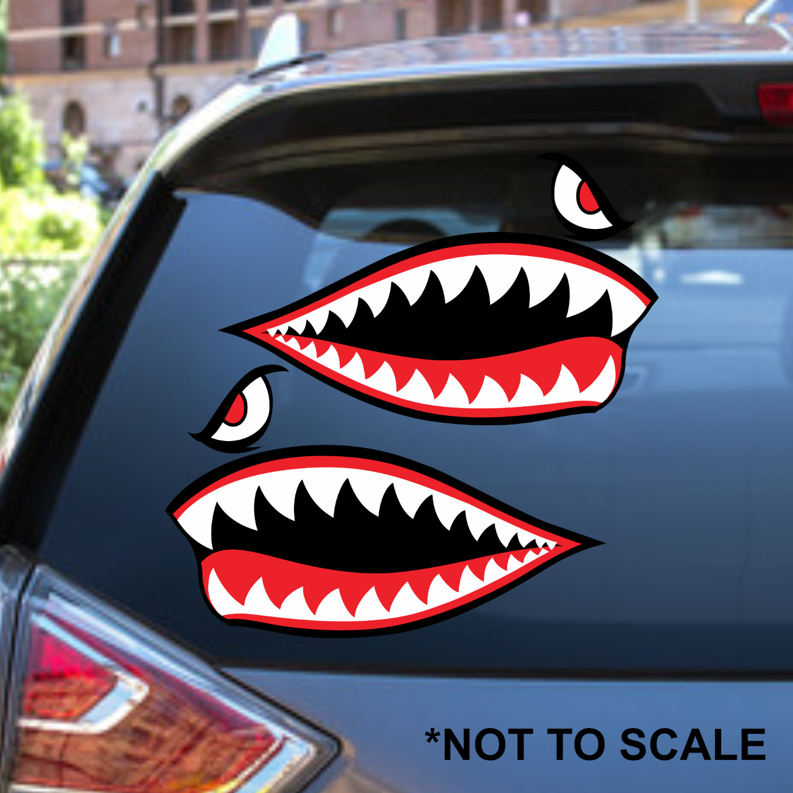 P-40 / P-51 Shark Teeth Sticker Set - Left Right WWII Aircraft Nose Art Decals