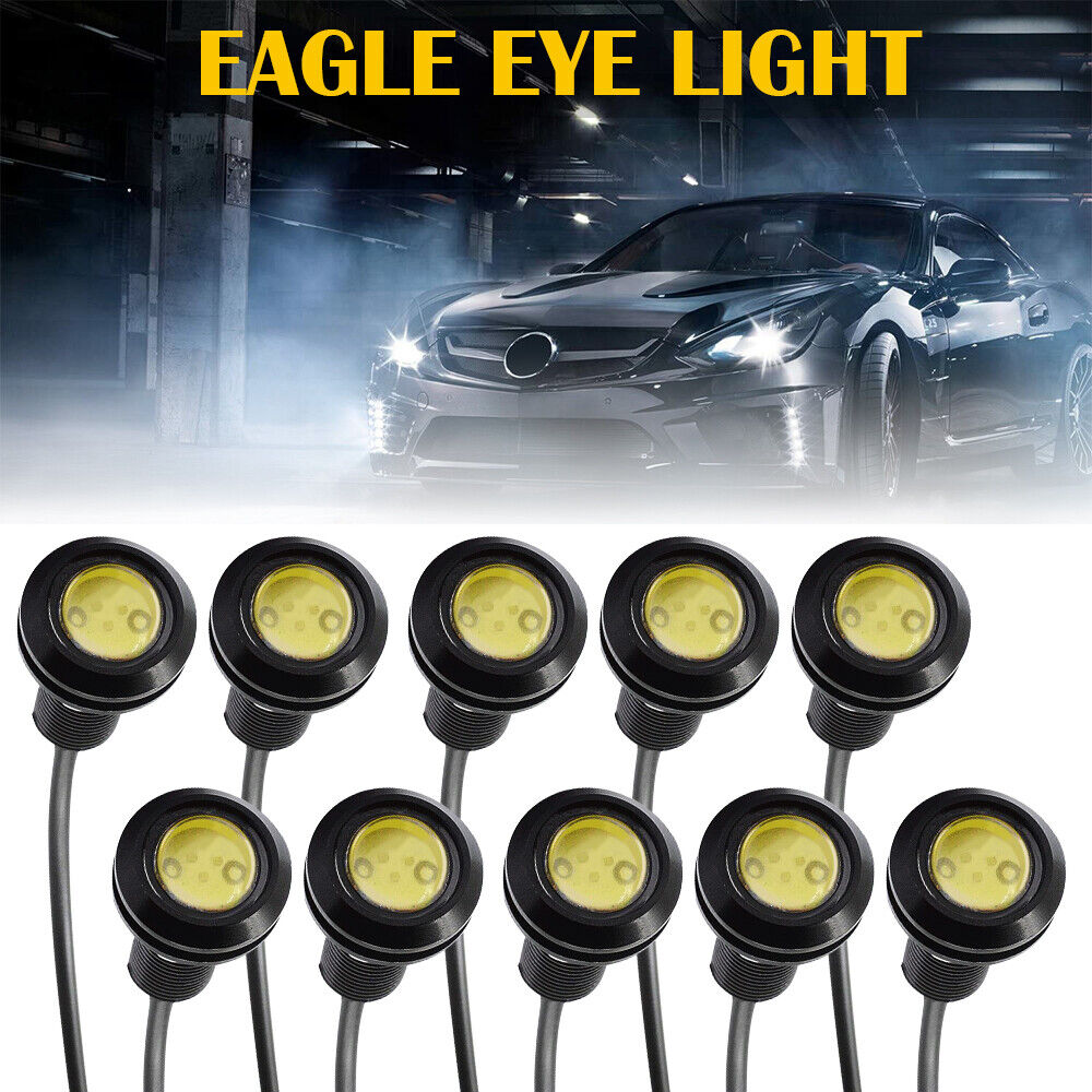 10X 9W White LED Eagle Eye Car Motor Daytime Running DRL Tail Backup Lights Bulb