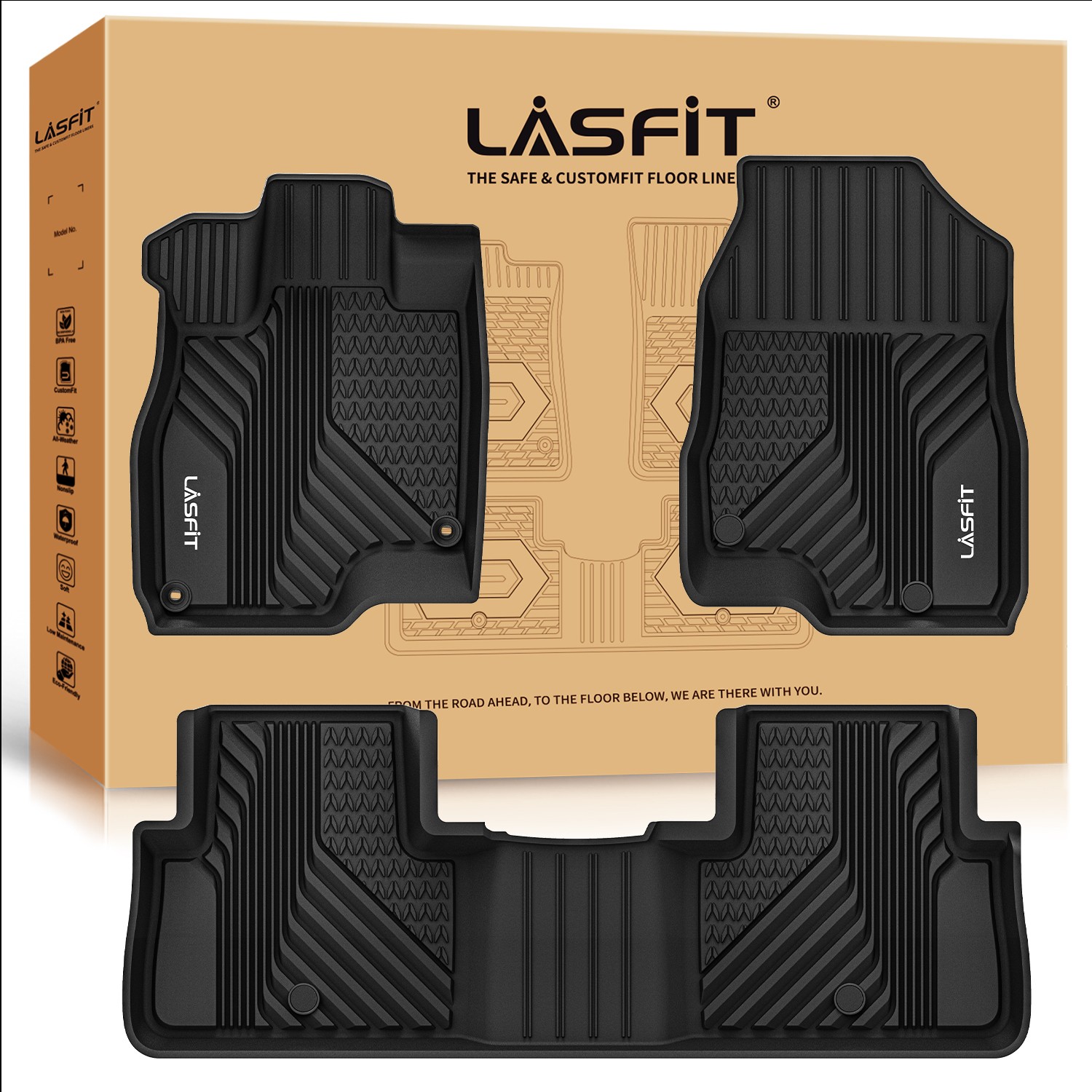 LASFIT Full Set 1st-2nd Row Floor Mats & Trunk Cargo Mat for Acura RDX 2019-2026
