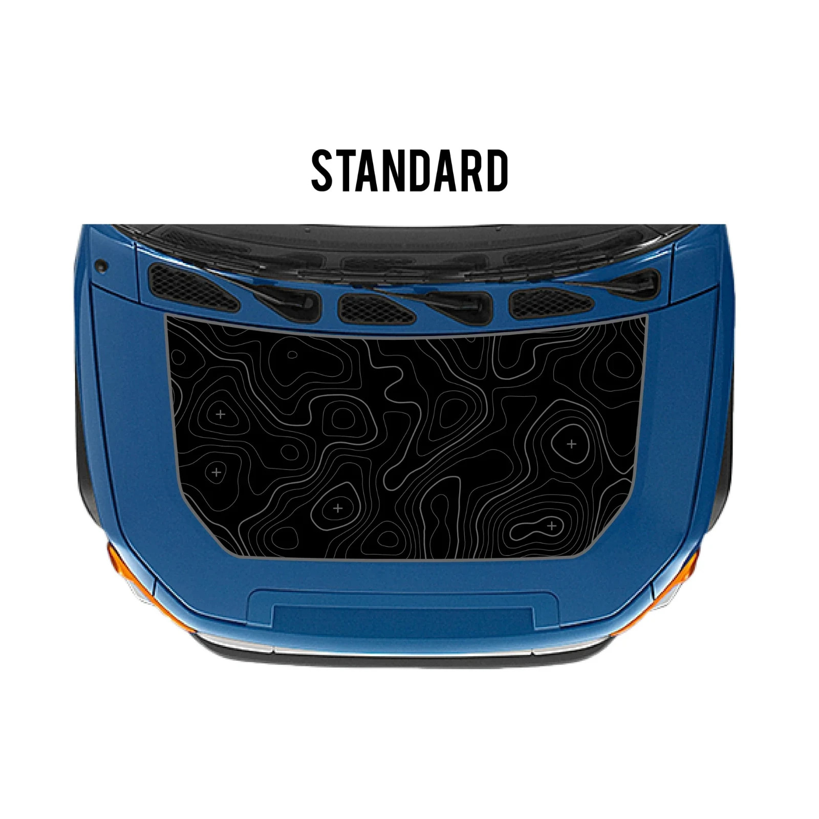 High-Quality Hood Topographic Map Vinyl Decal Toyota FJ Cruiser 2007-2021