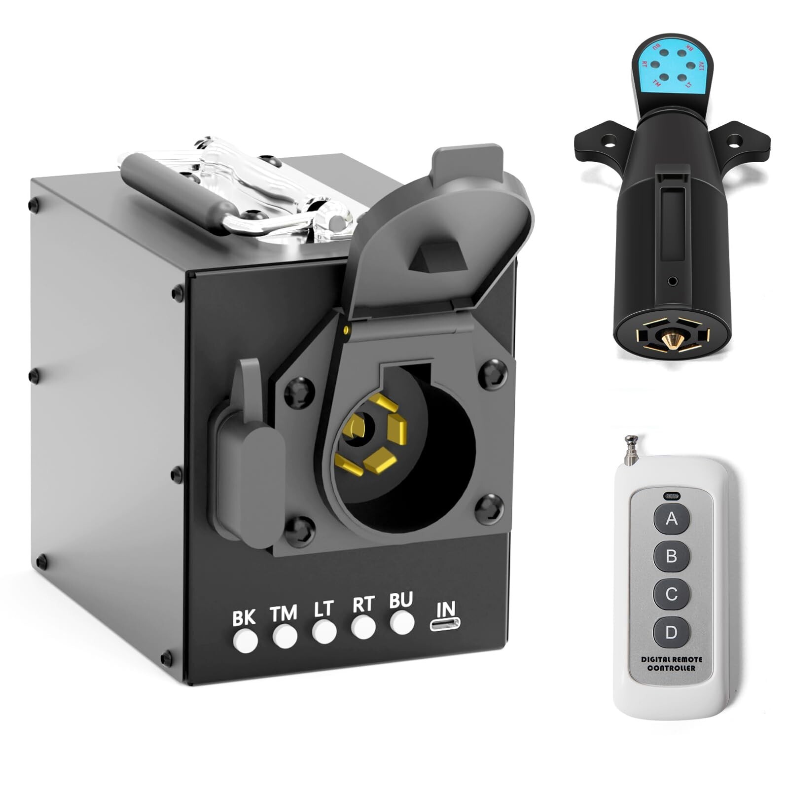 Portable Trailer Light Tester Box with 12V 10Ah Battery,Wireless Remote Control 