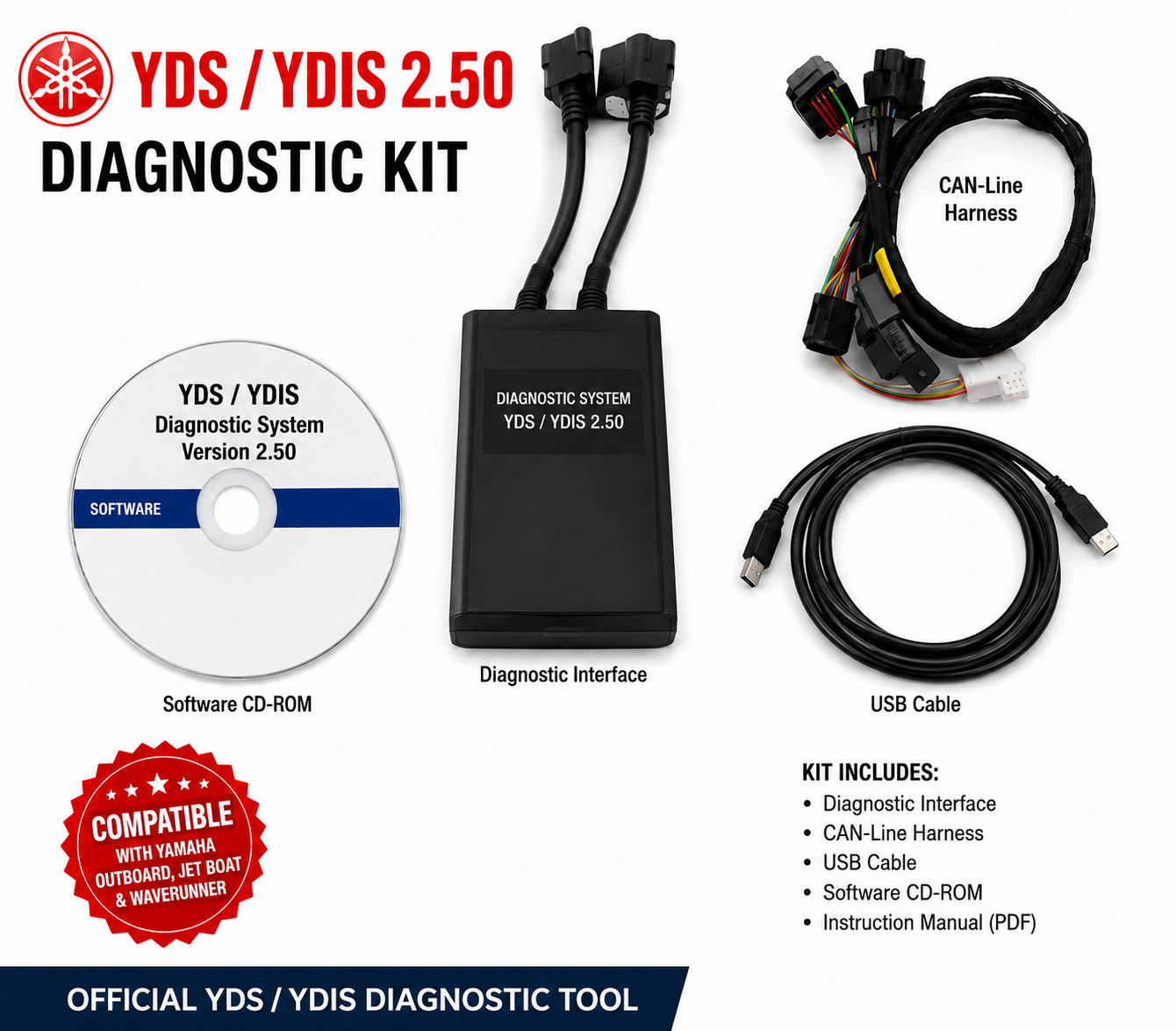 Diagnostic kit for Yamaha YDS YDIS 2.50 Outboard Jet Boat WaveRunner