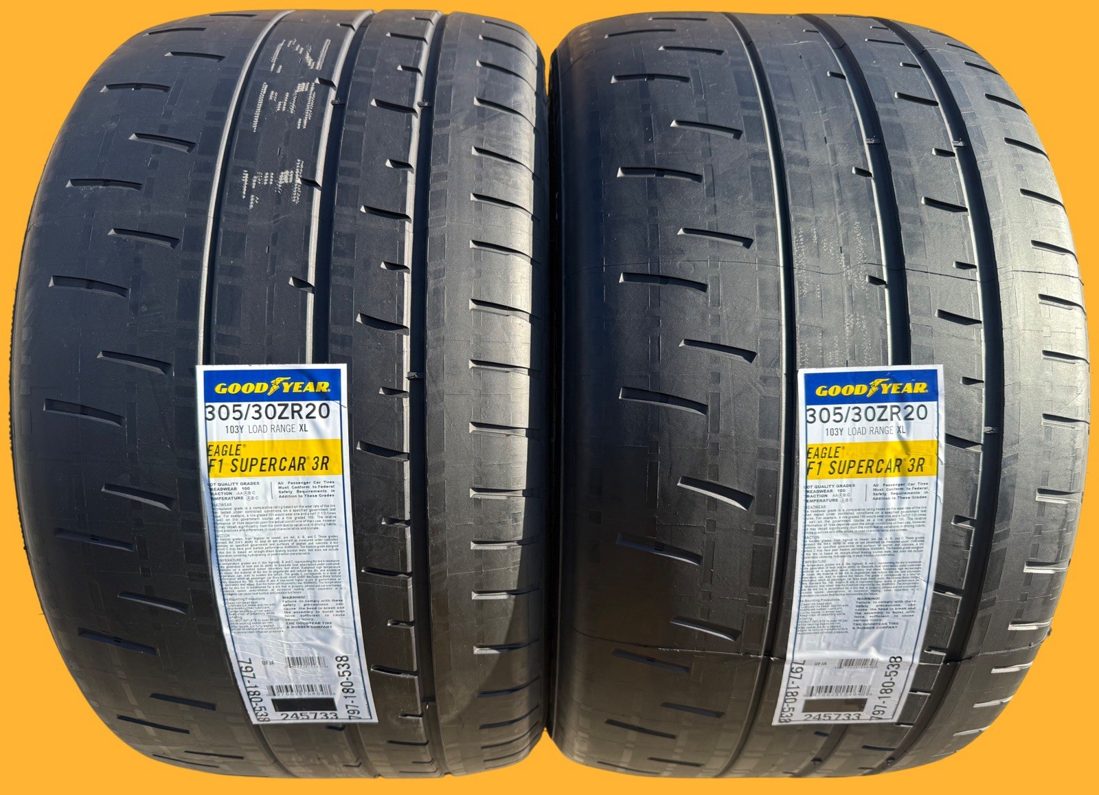 Set of TWO BRAND NEW 305/30ZR20 (103Y) Goodyear Eagle F1 Supercar 3R Tires