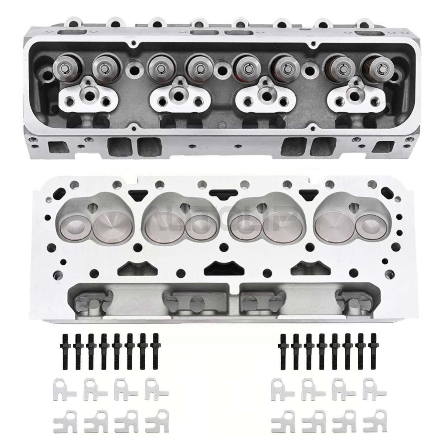 2×Complete Angle Aluminum Cylinder Heads FOR SBC Chevy 350 190cc 64cc 2.02/1.60