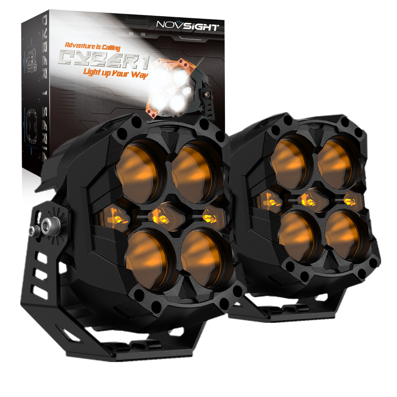 NOVSIGHT 6'' LED Pod Off Road Lights SUV Truck Spot High Low Beam Driving Lamps