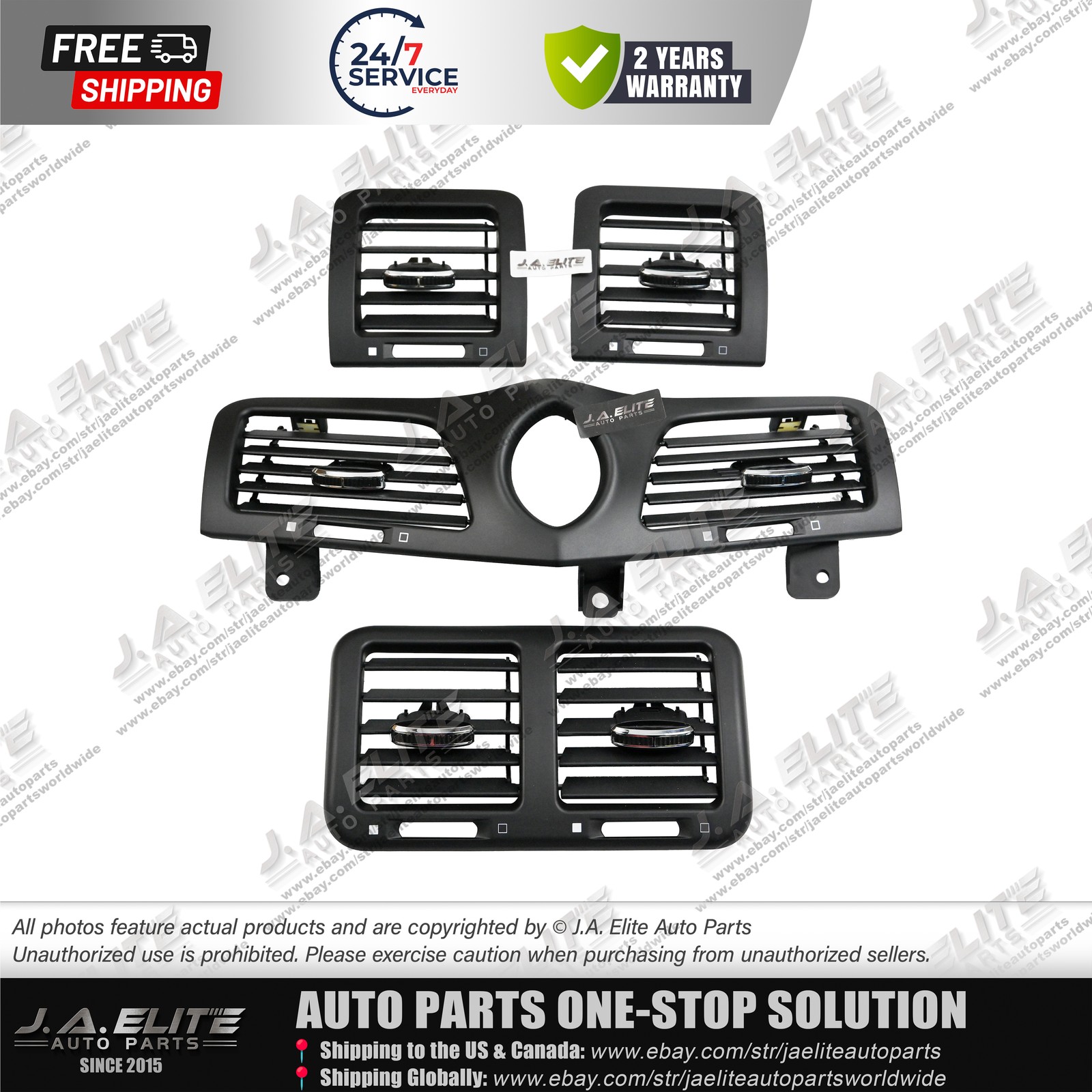 4pcs Front Rear A/C Air Vent Panel Grille Kit fit Maserati GranCabrio GranTurism