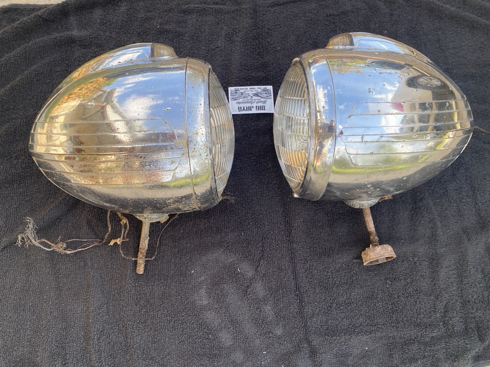 Vintage Original Electroline 2200 Headlights Prewar 1930’s 1940’s Rare Pair Ford