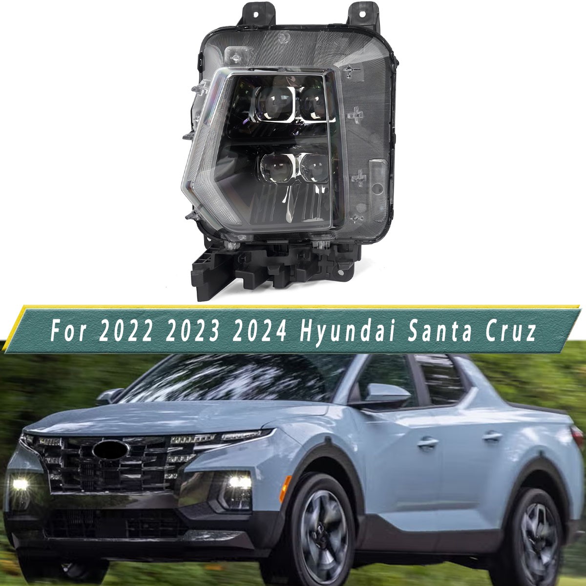 For 2022-2024 Hyundai Santa Cruz Full LED Headlight Left Driver Side 92101-K5100 For 2022-2024 Hyundai Santa Cruz Full LED Headlight Left Driver Side 92101-K5100