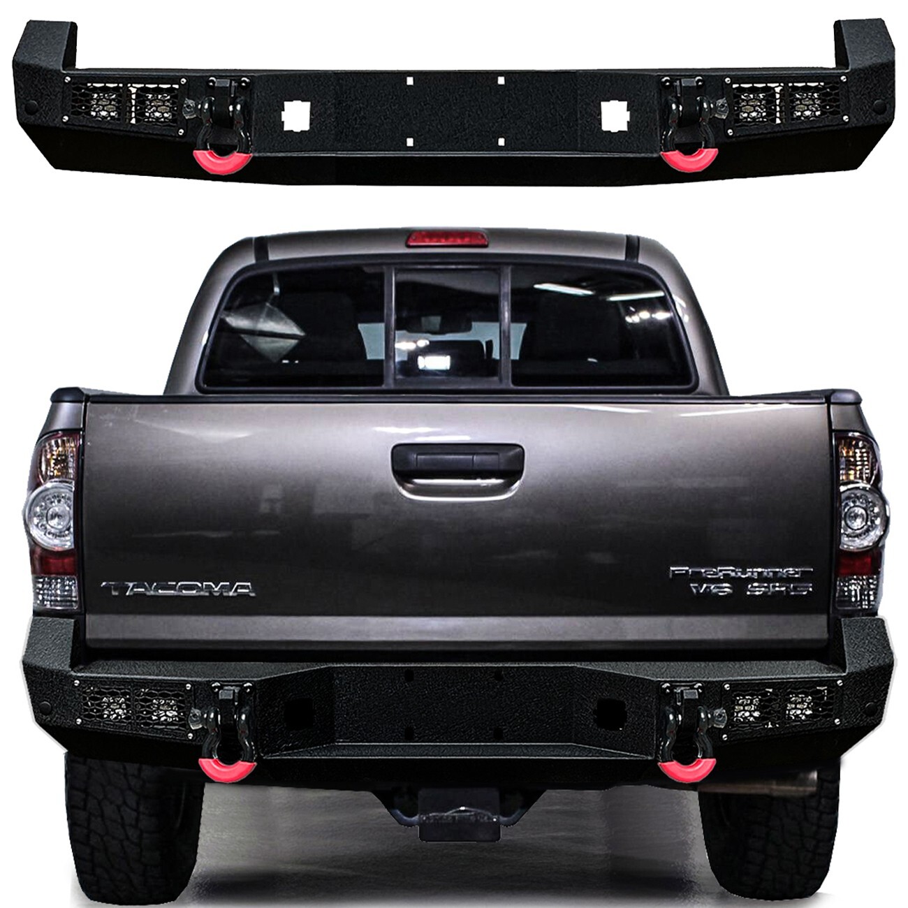 Vijay Fit 2005-2015 Tacoma Full Width Rear Bumper with LED Light and D-ring