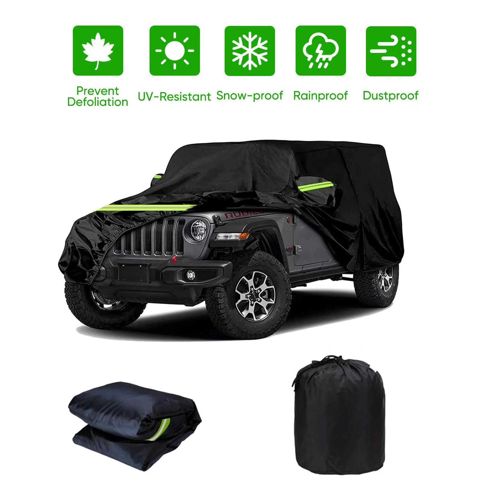 Waterproof Car Cover for Jeep Wrangler 2 Door CJ YJ TJ Dust UV Rain Protection