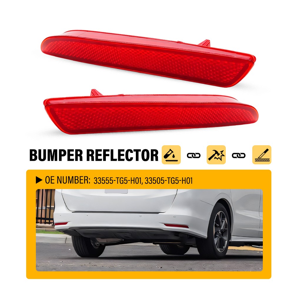 2x Fit Honda Odyssey 2015-2020 RC3 Driver & Passenger Side Rear Bumper Reflector