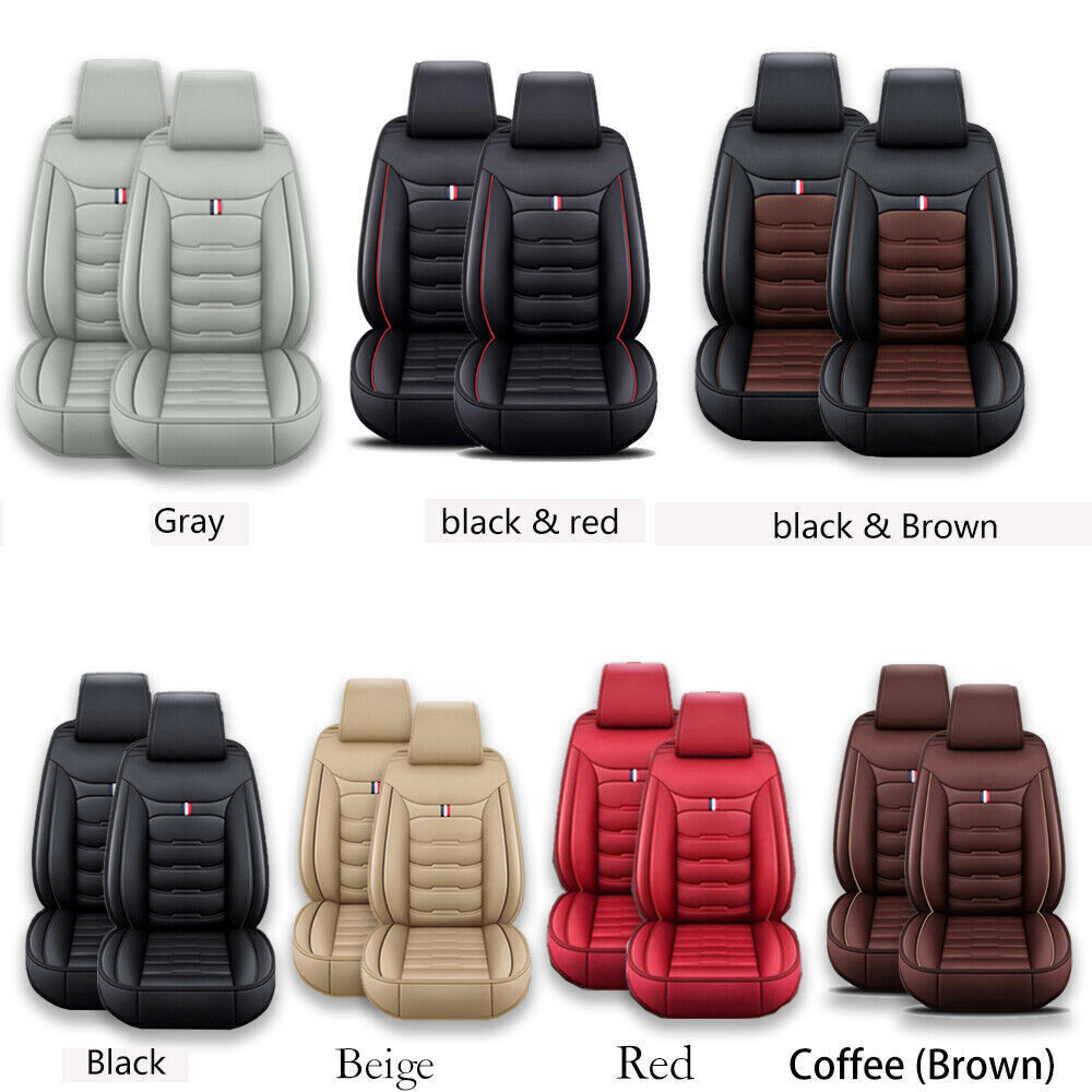 For Toyota Car Seat Cover 5-Seat Full Set Deluxe Leather Front & Rear Protectors