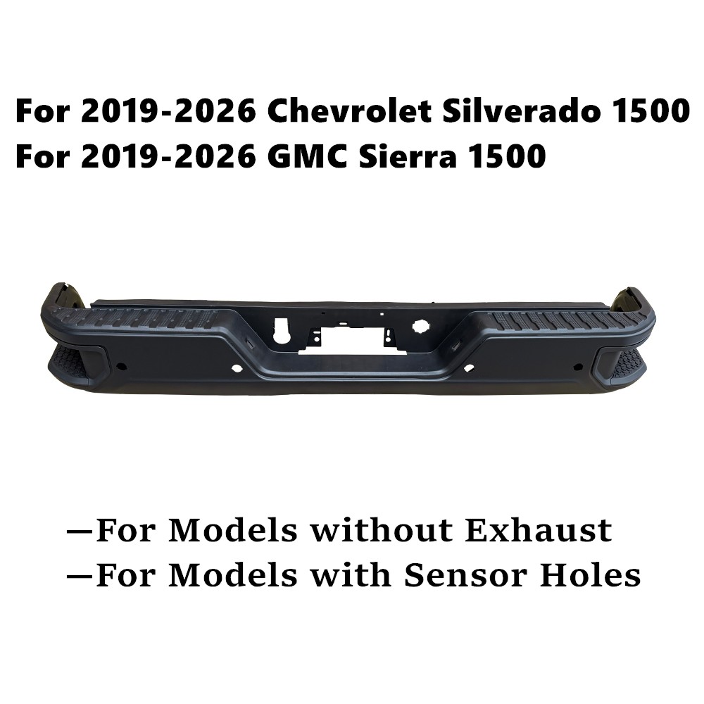 NEW Complete Black Rear Bumper Assembly For 2019-2026 Sierra Silverado 1500 NEW Complete Black Rear Bumper Assembly For 2019-2026 Sierra Silverado 1500