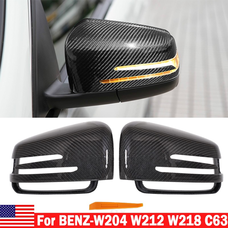 Real Carbon Fiber Side Mirror Cap Cover For Mercedes Benz W204 C63 AMG Coupe 507