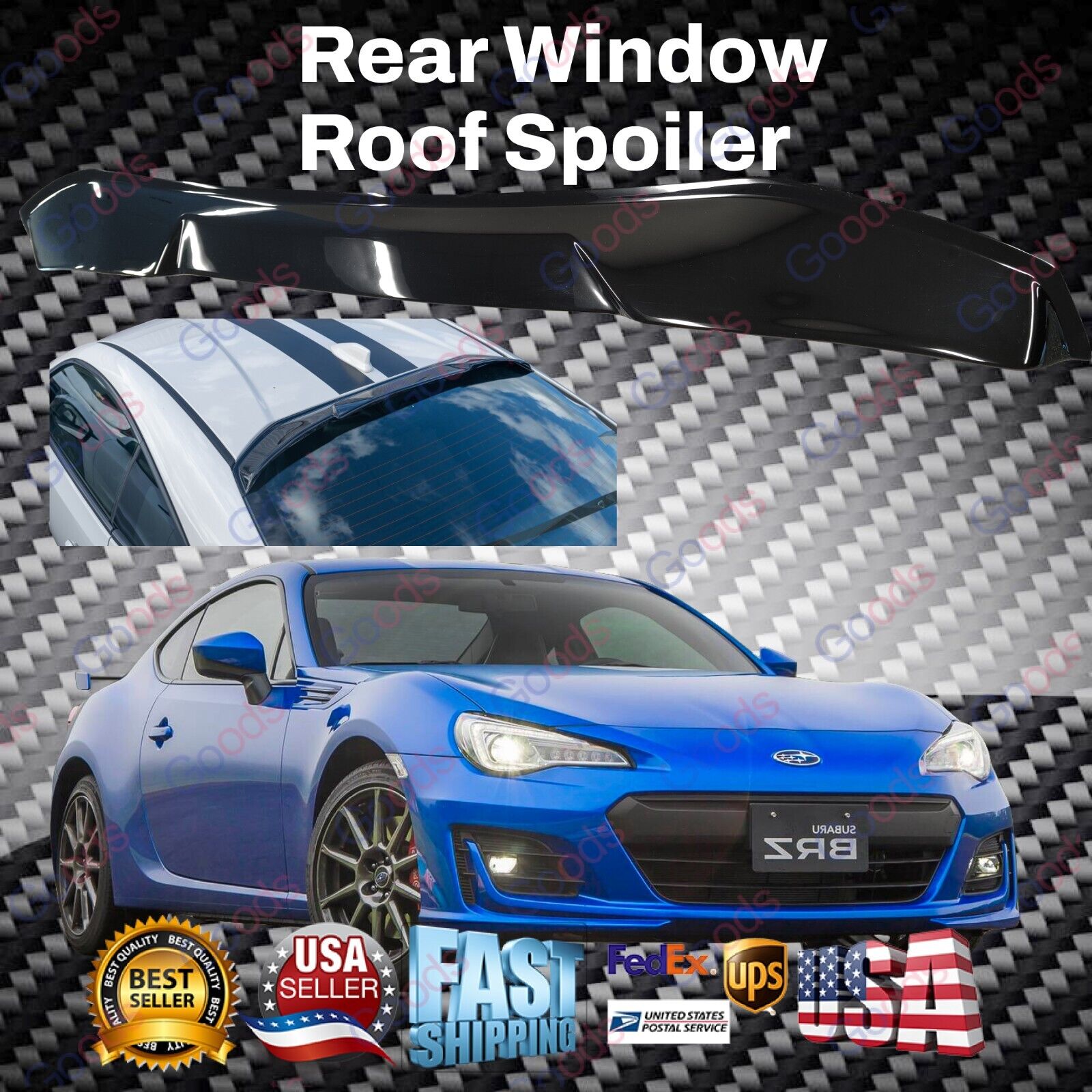 Fits Toyota GT86 Subaru BRZ 2012-2021 ABS Black Rear Window Roof Spoiler Visor