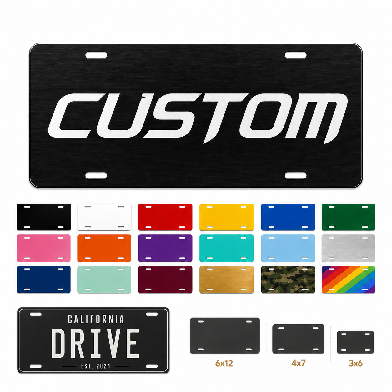 CUSTOM PERSONALIZED CUSTOM ALUMINUM LICENSE PLATE Car Tag (Your Name & Color))