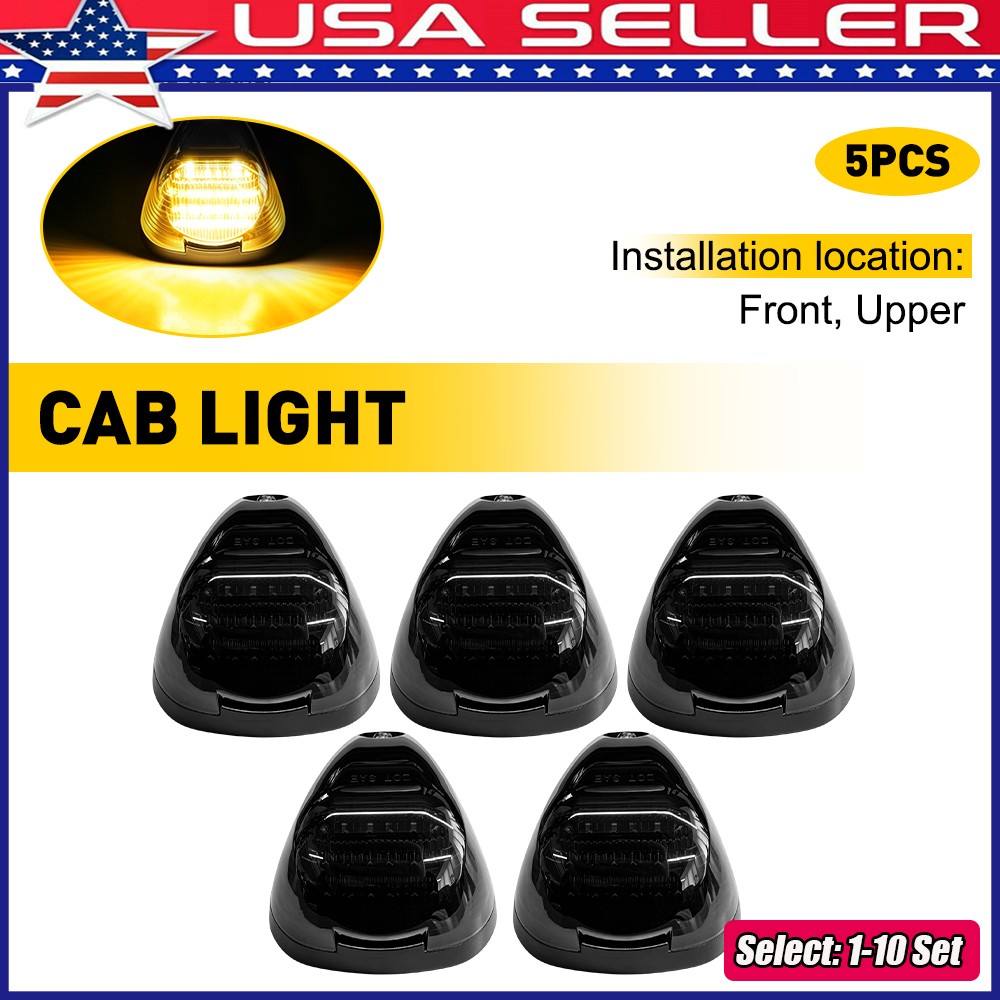 1-10xAmber LED Cab Roof Marker Light Smoke For 05-07 Ford E-150 E-250 E-350 E450