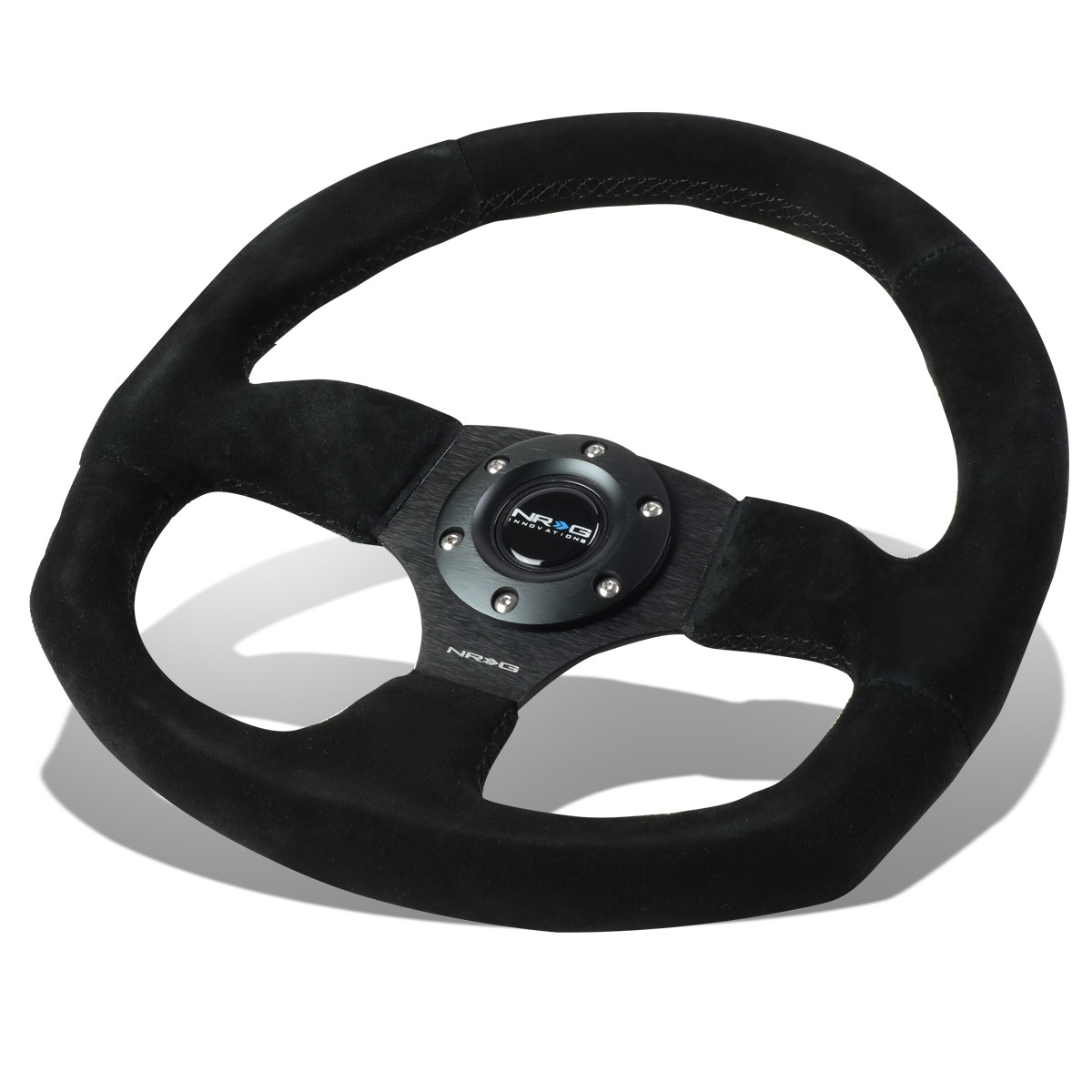 NRG REINFORCED 320MM 3-SPOKE BLACK SUEDE LEATHER D-SHAPE DESIGN STEERING WHEEL NRG REINFORCED 320MM 3-SPOKE BLACK SUEDE LEATHER D-SHAPE DESIGN STEERING WHEEL