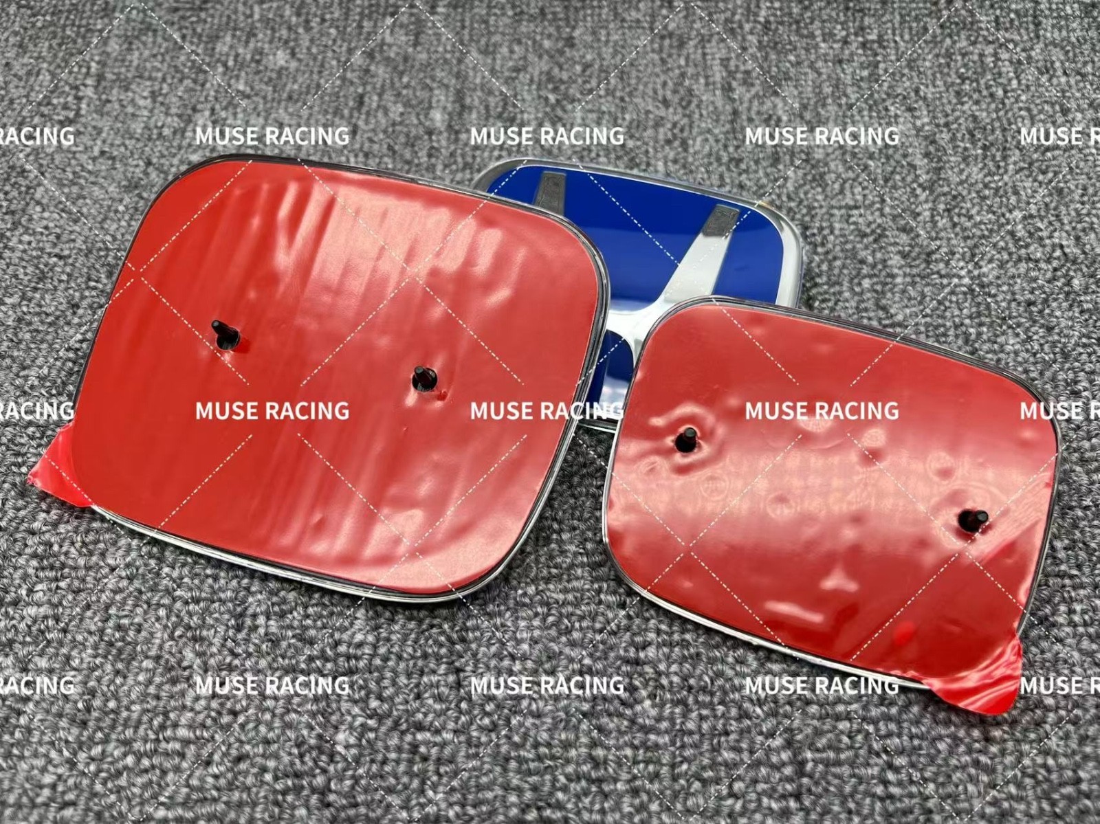 Muse Design 2pcs Blue Front Rear Emblem Badge 9th Civic Coupe 2012-2015