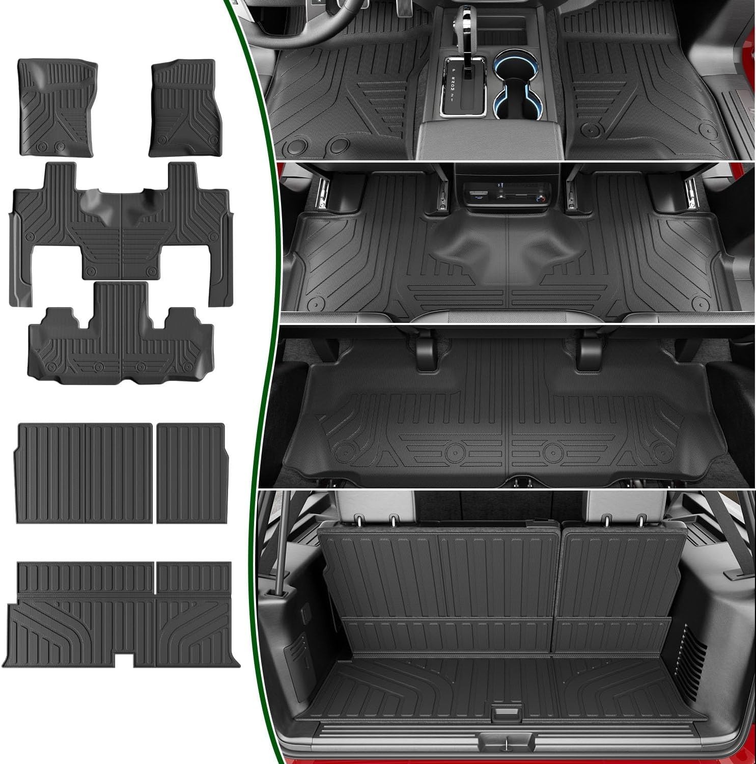 7-Seat Floor Mat Cargo Mat Trunk Liner For 2003-2017 Ford Expedition Navigator 7-Seat Floor Mat Cargo Mat Trunk Liner For 2003-2017 Ford Expedition Navigator