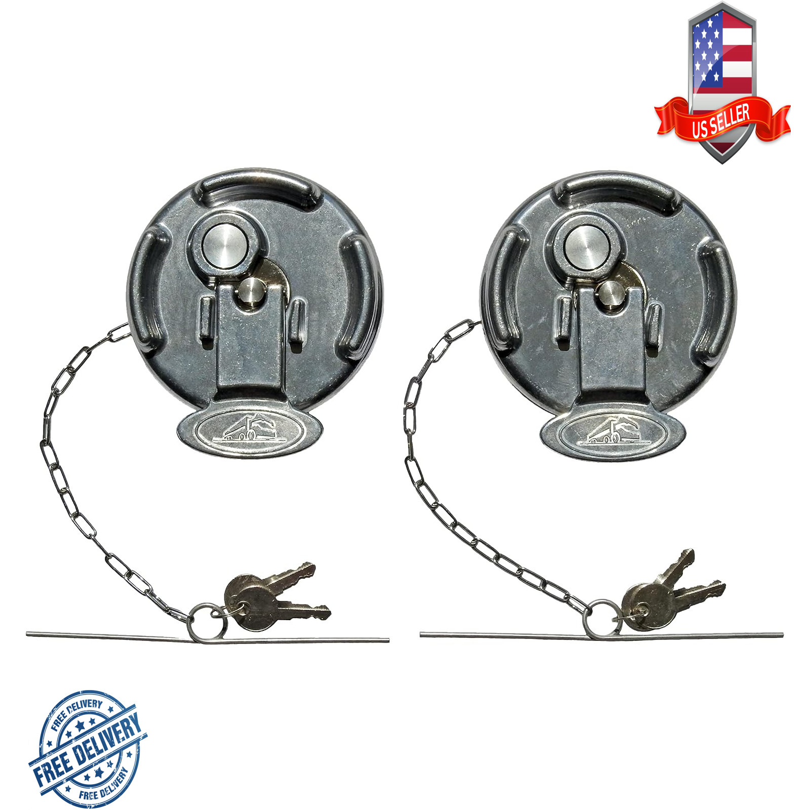 Pair of Keyed Alike Locking Aluminum Diesel Fuel Caps for Peterbilt Trucks Pair of Keyed Alike Locking Aluminum Diesel Fuel Caps for Peterbilt Trucks
