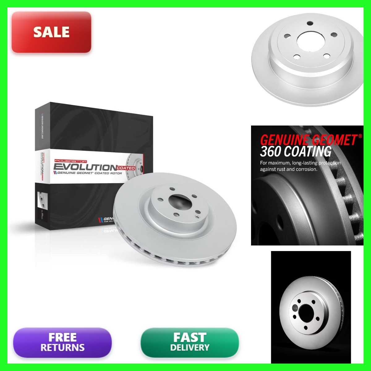 Power Stop AR8382EVC Rear Evolution Geomet Coated Brake 1 Pack
