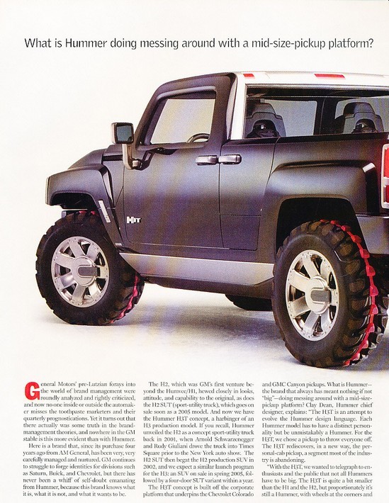 2004 Hummer H3T Concept Truck Original Car Review Report Print Article J938 2004 Hummer H3T Concept Truck Original Car Review Report Print Article J938