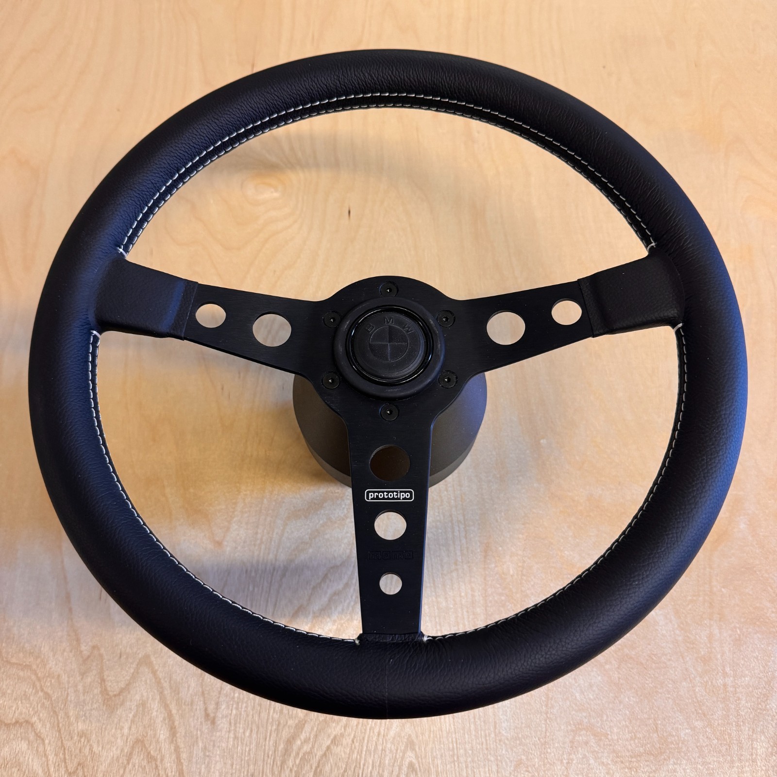 Momo Prototipo 350mm Steering Wheel w/ BMW E30 E32 E34 Hub (Nardi Personal M3 M5
