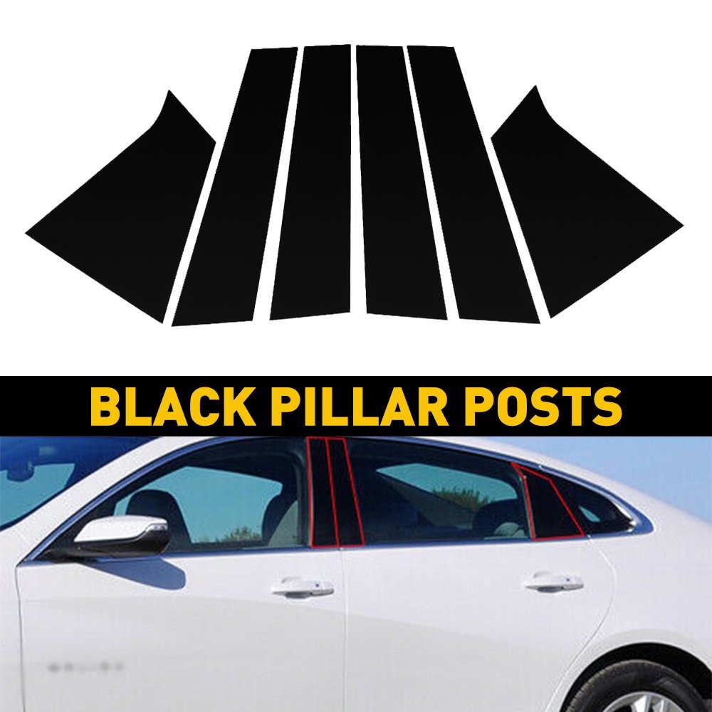 6pc Glossy Pillar Posts Door Trim For Chevrolet Malibu 2016-2021 US Stock EXV