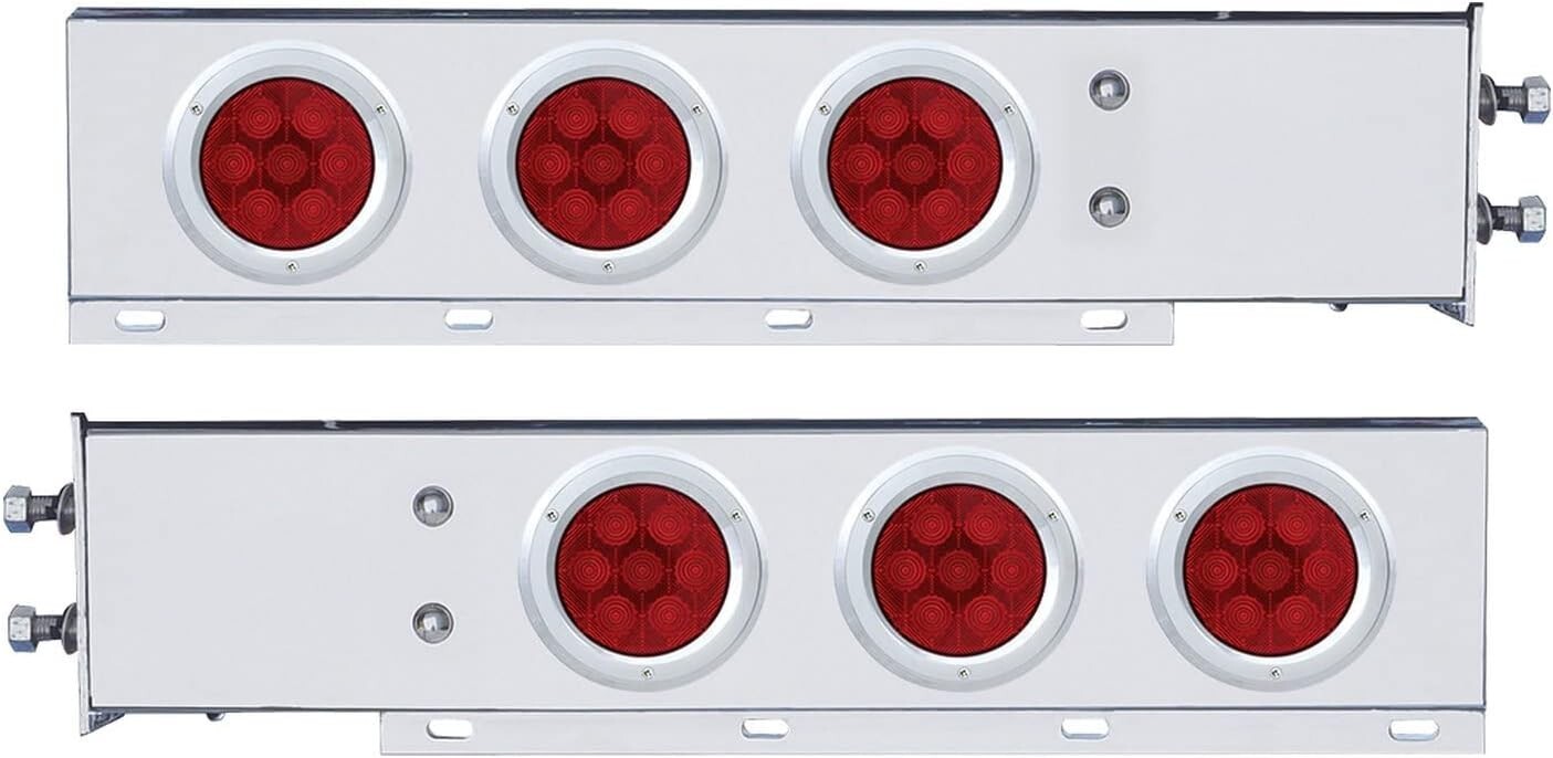 Stainless Rear Mud Flap Hanger red LED Lights Spring Loaded 2-1/2 Stainless Rear Mud Flap Hanger red LED Lights Spring Loaded 2-1/2