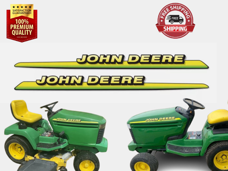 325, 335 or 345 Lawn Tractor Hood Premium Vinyl Decals Set - John Deere Decals